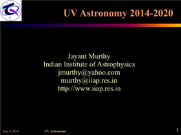 UV Astronomy ASTROSAT/UVIT
