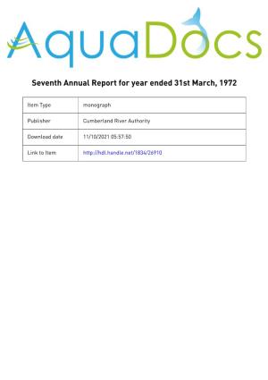 Seventh Annual Report for Year Ended 31St March, 1972