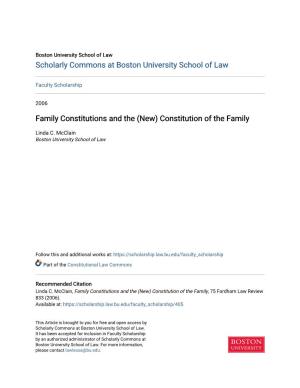 (New) Constitution of the Family