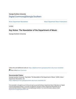 The Newsletter of the Department of Music