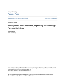 A Library of First Resort for Science , Engineering, and Technology: The