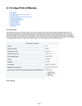 2.1.5 Libya Port of Misrata