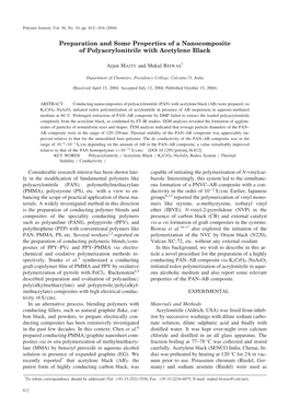 Preparation and Some Properties of a Nanocomposite of Polyacrylonitrile with Acetylene Black