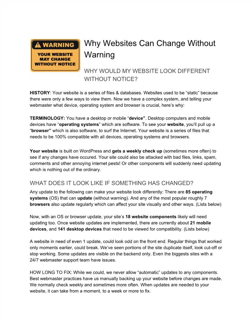 Why Websites Can Change Without Warning