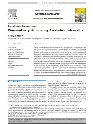 Disordered Recognition Memory: Recollective Confabulation