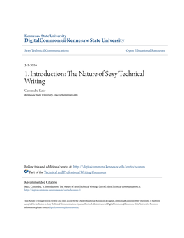 1. Introduction: the Nature of Sexy Technical Writing