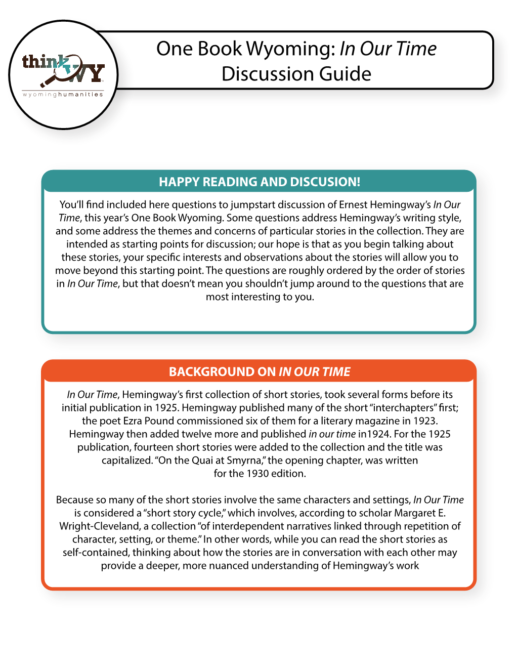 One Book WY Discusion Guide