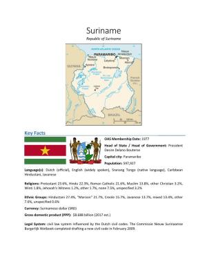 Suriname Republic of Suriname