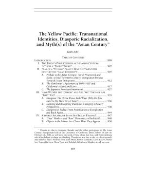 The Yellow Pacific: Transnational Identities, Diasporic Racialization, and Myth(S) of the “Asian Century”