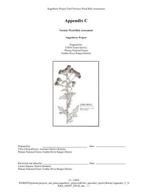 Noxious Weed Risk Assessment