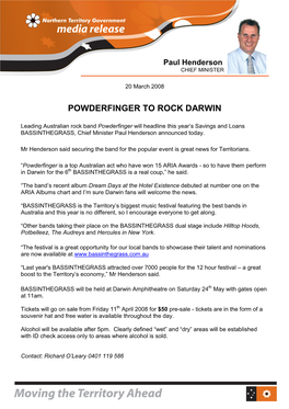 Powderfinger to Rock Darwin