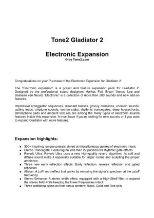Tone2 Gladiator 2 Electronic Expansion