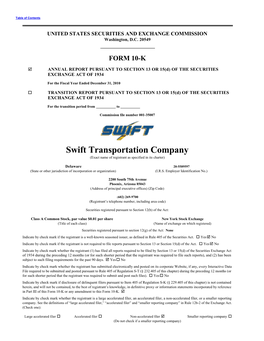 Swift Transportation Company (Exact Name of Registrant As Specified in Its Charter)