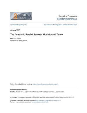 The Anaphoric Parallel Between Modality and Tense