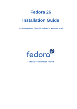 Fedora 26 Installation Guide