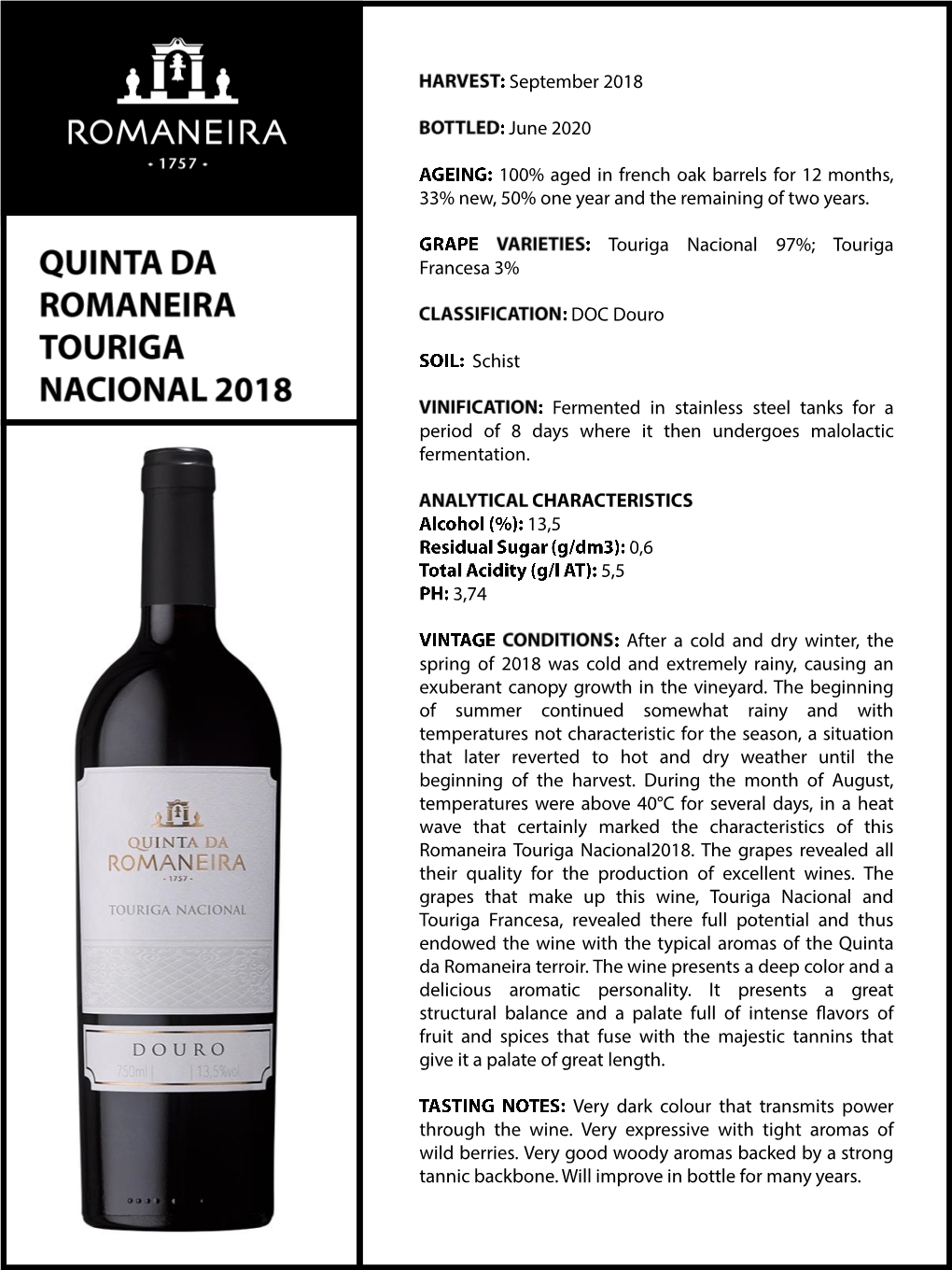 Qdr Touriga Nacional 2018