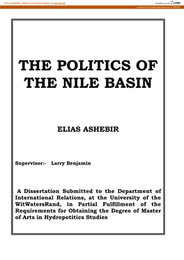 The Politics of the Nile Basin