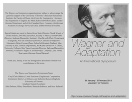 Wagner&Adaptation-Program Booklet