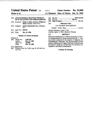 United States Patent (19) 11 E Patent Number: Re