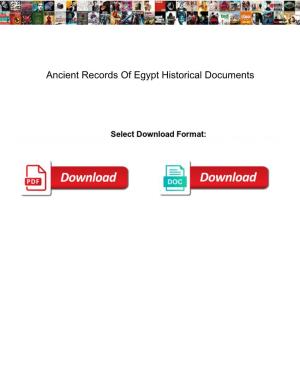 Ancient Records of Egypt Historical Documents