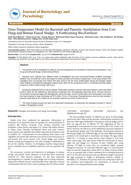 Time-Temperature Model for Bacterial And