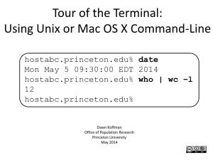 Tour of the Terminal: Using Unix Or Mac OS X Command-Line
