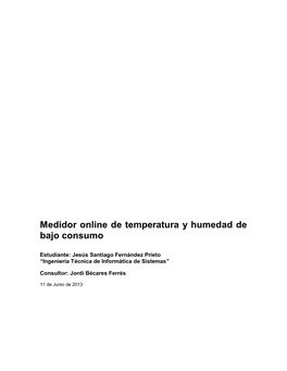 Medidor Online De Temperatura Y Humedad De Bajo Consumo