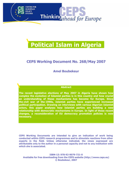 Political Islam in Algeria