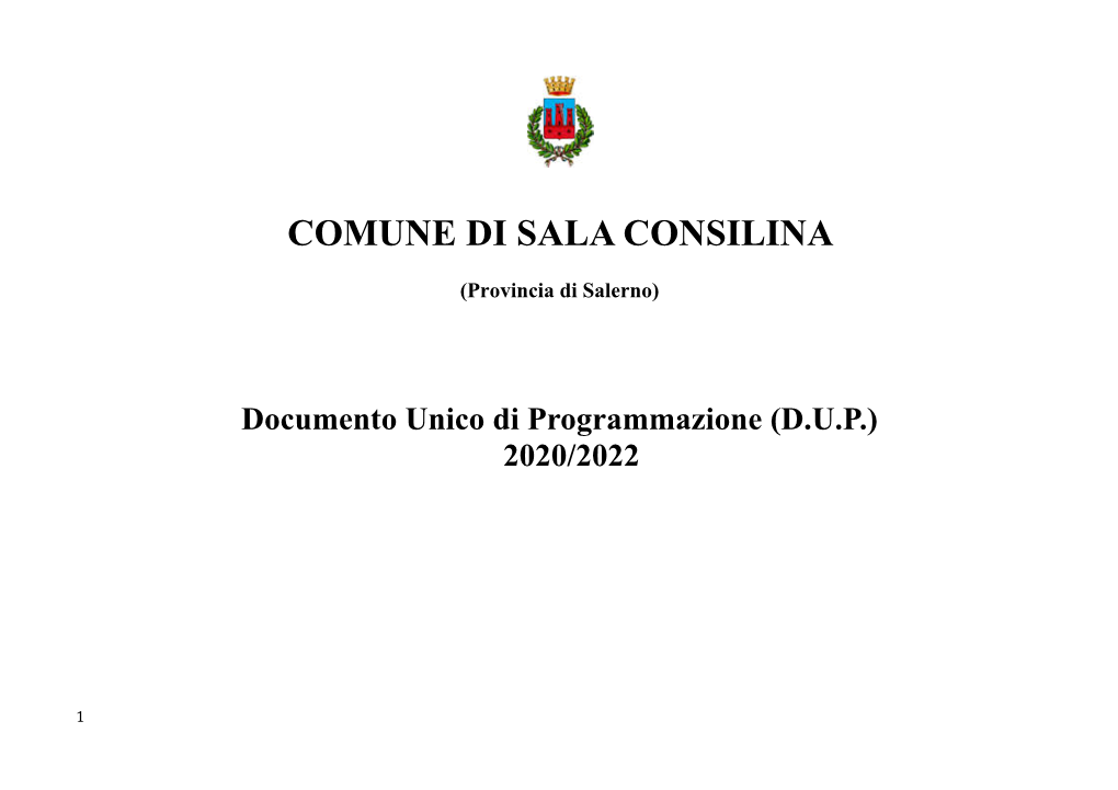 Documento Unico Di Programmazione (DUP) 2020/2022