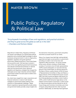Public Policy, Regulatory & Political