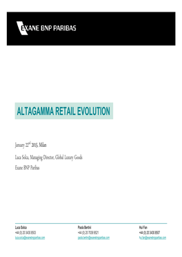 Altagamma Retail Evolution
