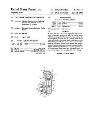 United States Patent [19], [11] Patent Number: 4,736,717 Fujikawa Et Al