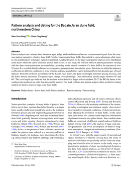 Pattern Analysis and Dating for the Badain Jaran Dune Field