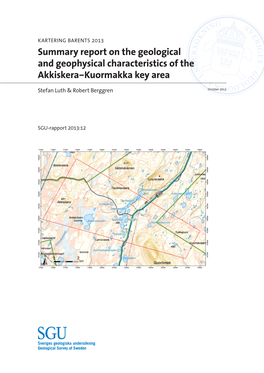Summary Report on the Geological and Geophysical Characteristics of the Akkiskera–Kuormakka Key Area