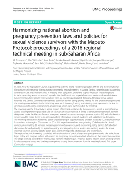 Harmonizing National Abortion and Pregnancy Prevention Laws And