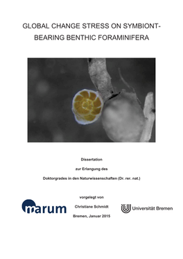 Global Change Stress on Symbiont- Bearing Benthic Foraminifera