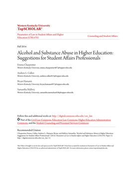 Alcohol and Substance Abuse in Higher Education