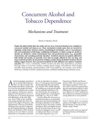 Concurrent Alcohol and Tobacco Dependence