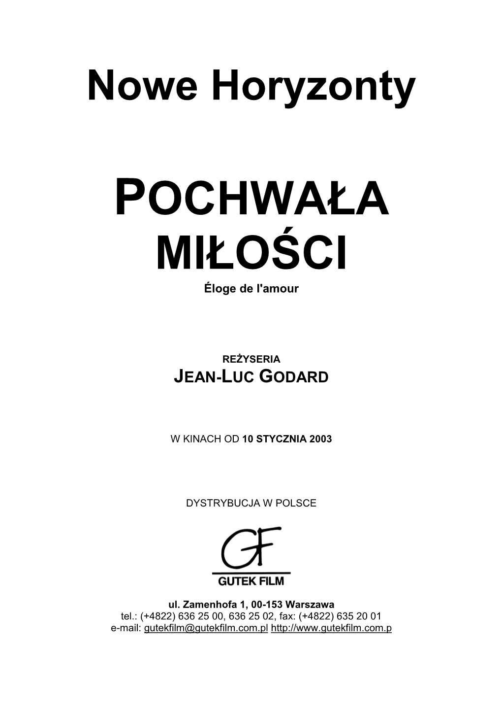 POCHWALA MILOSCI Pressbook