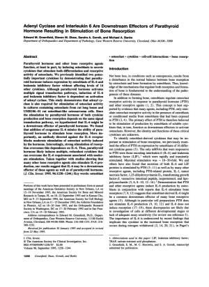 Hormone Resulting in Stimulation of Bone Resorption Edward M