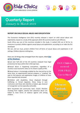 Quarterly Report January to March 2019