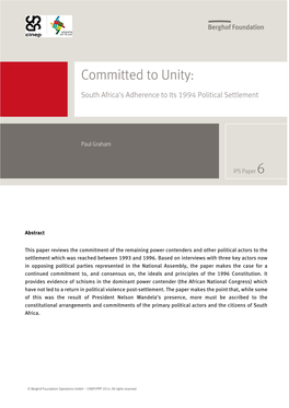 Committed to Unity