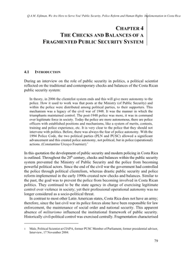 Chapter 4 the Checks and Balances of a Fragmented Public Security System