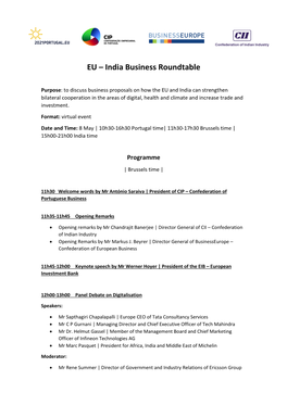 EU – India Business Roundtable