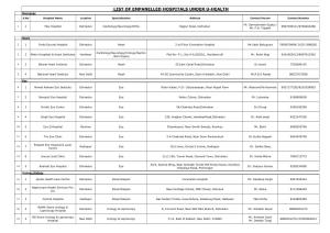 LIST of EMPANELLED HOSPITALS UNDER U-HEALTH Neurology