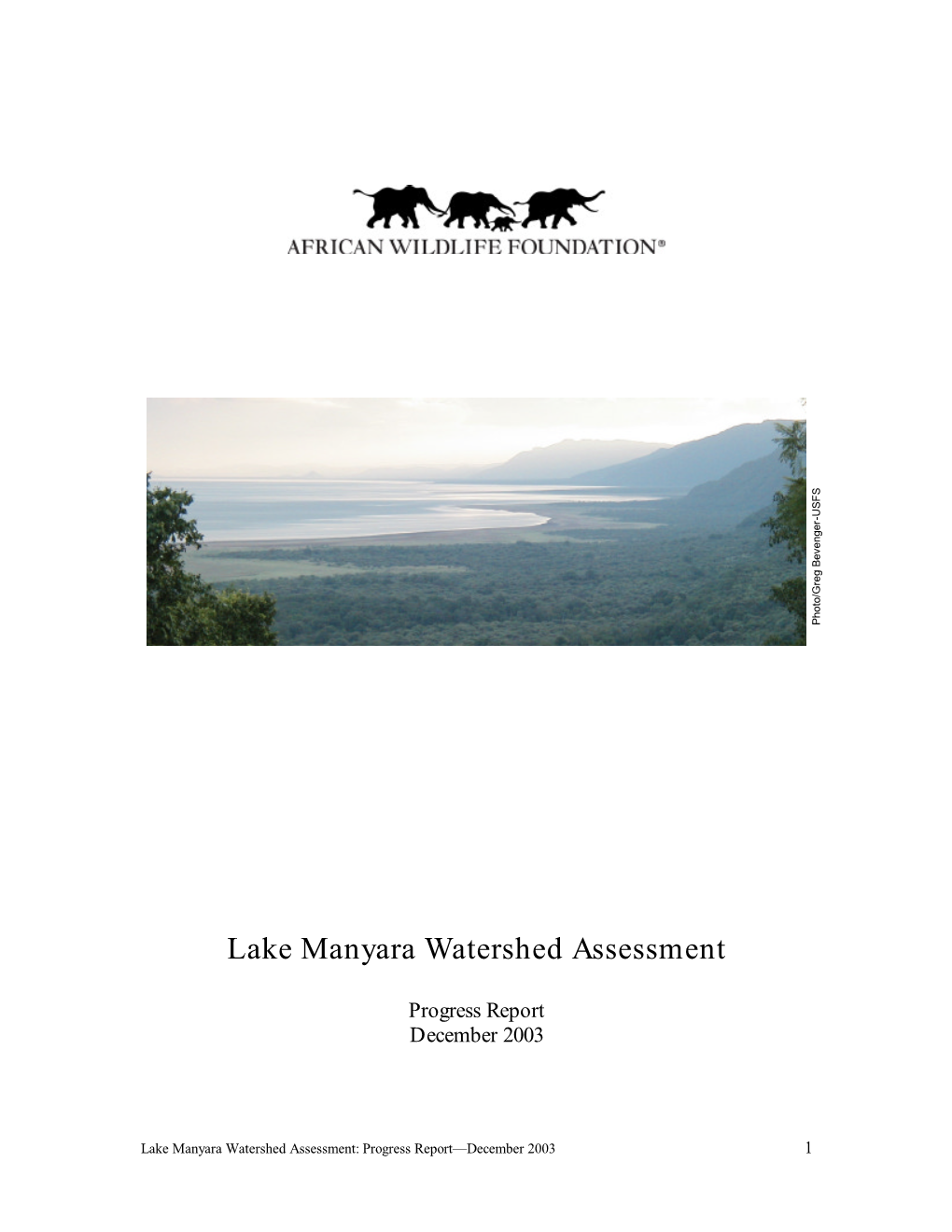 Lake Manyara Watershed Assessment