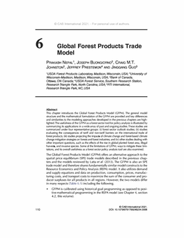 Chapter 6 Global Forest Products Trade Model