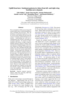 Sentiment Patterns in Videos from Left- and Right-Wing Youtube News Channels