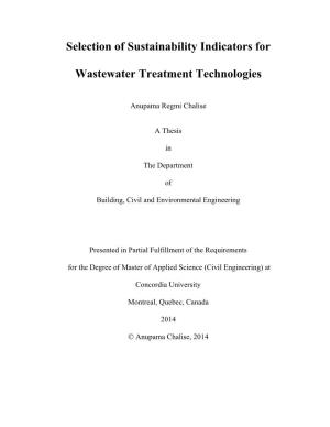 Selection of Sustainability Indicators for Wastewater Treatment
