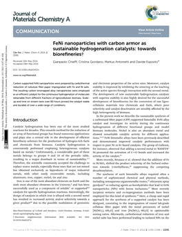 Feni Nanoparticles with Carbon Armor As Sustainable Hydrogenation Catalysts: Towards Cite This: J